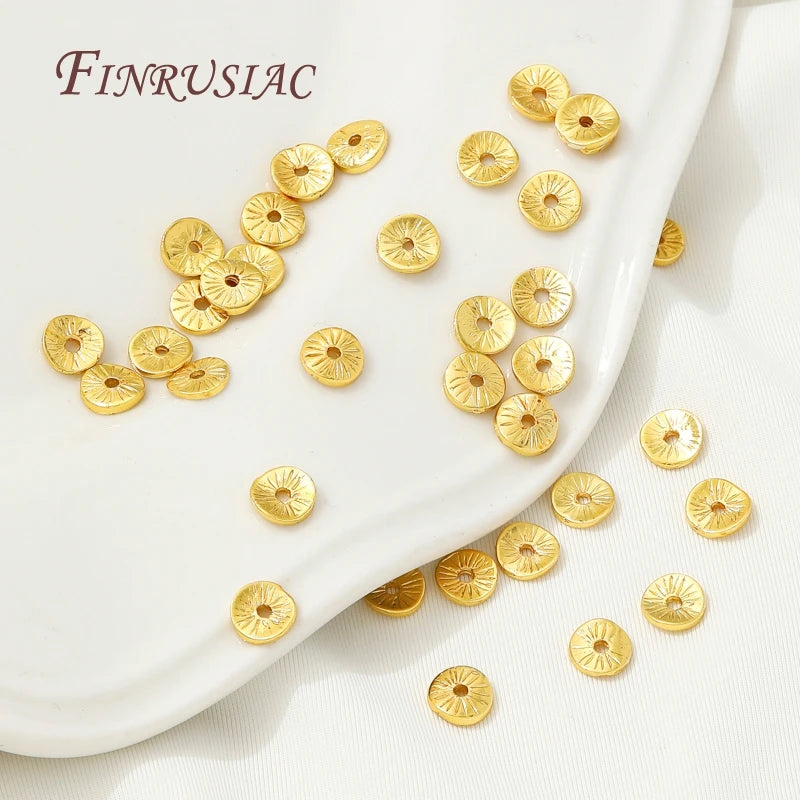6mm 18K Gold Plated Brass Round Spacer Beads | DIY Jewelry Jewelry Spacer Beads P3