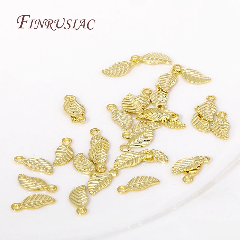 18K Gold Plated Leaf Tag Charm Pendants – DIY Jewelry Findings Jewelry Findings P3
