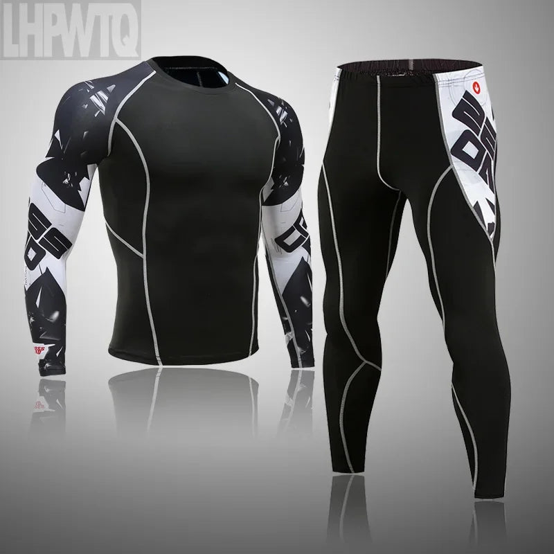 Men's Thermal Compression Long Johns Set – Quick-Dry Sport Thermal Underwear Set P3 sets M