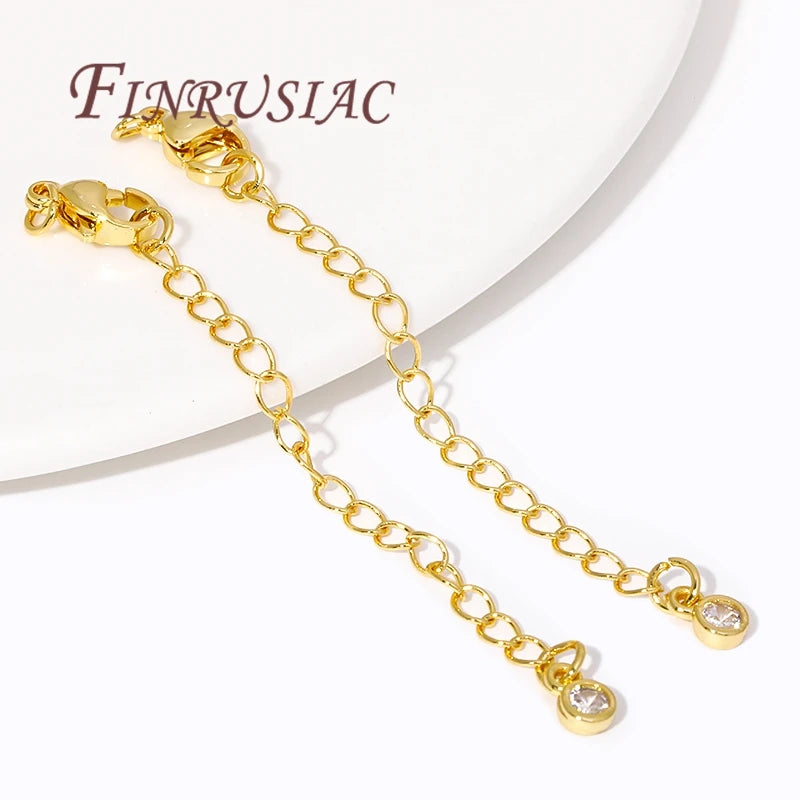 18K Gold Plated 5cm Extension Chain Lobster Clasp – DIY Jewelry Jewelry Extension Chain P3