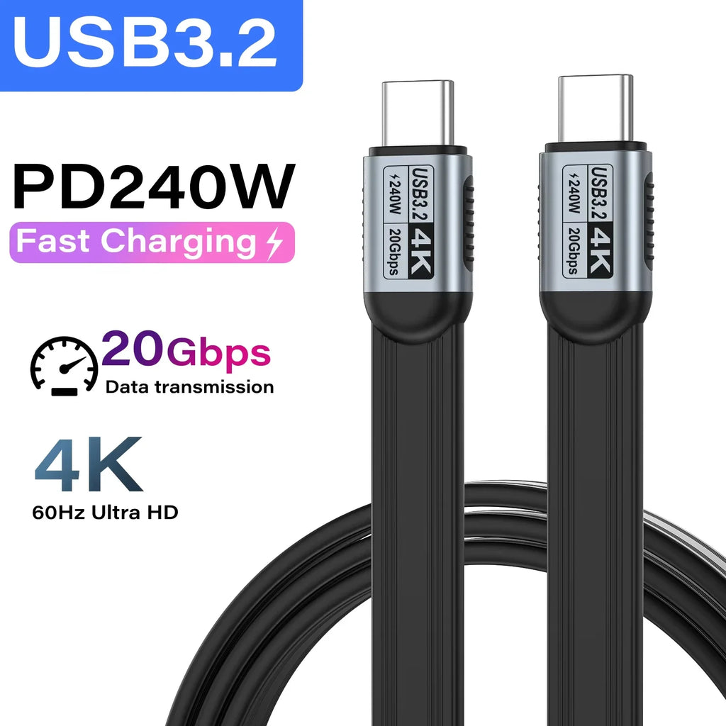 240W USB-C Cable 20Gbps Thunderbolt 5 | 4K@60Hz Fast Charge USB-C Cable P3