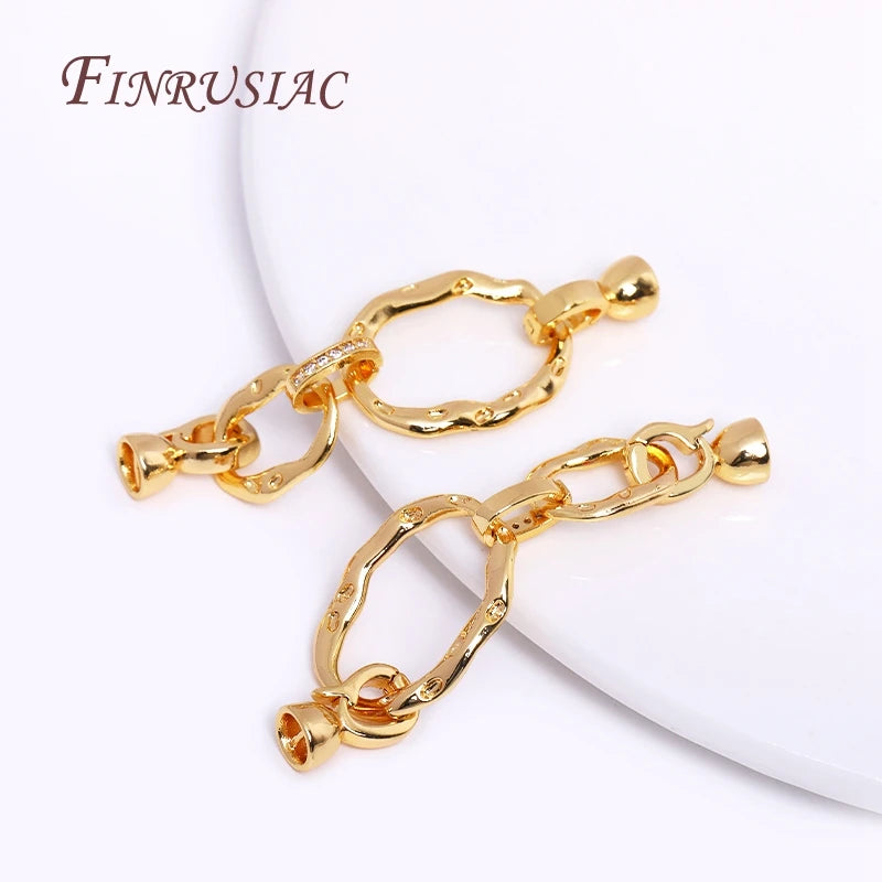 18K Gold Plated Double Loop Connector Clasps – DIY Jewelry Jewelry Findings Clasps P3
