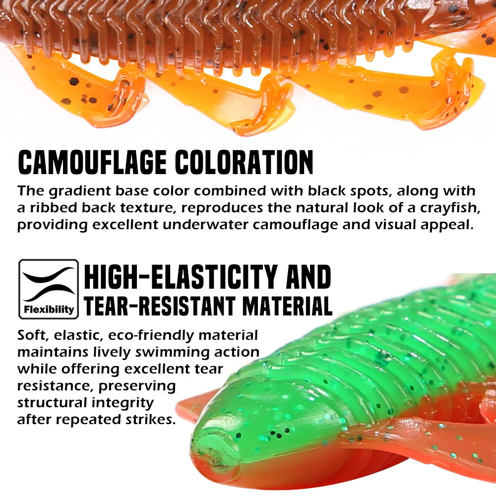 B&U Crawfish Soft Lures – Glitter Baits for Bass & Pike Soft Fishing Lure P3
