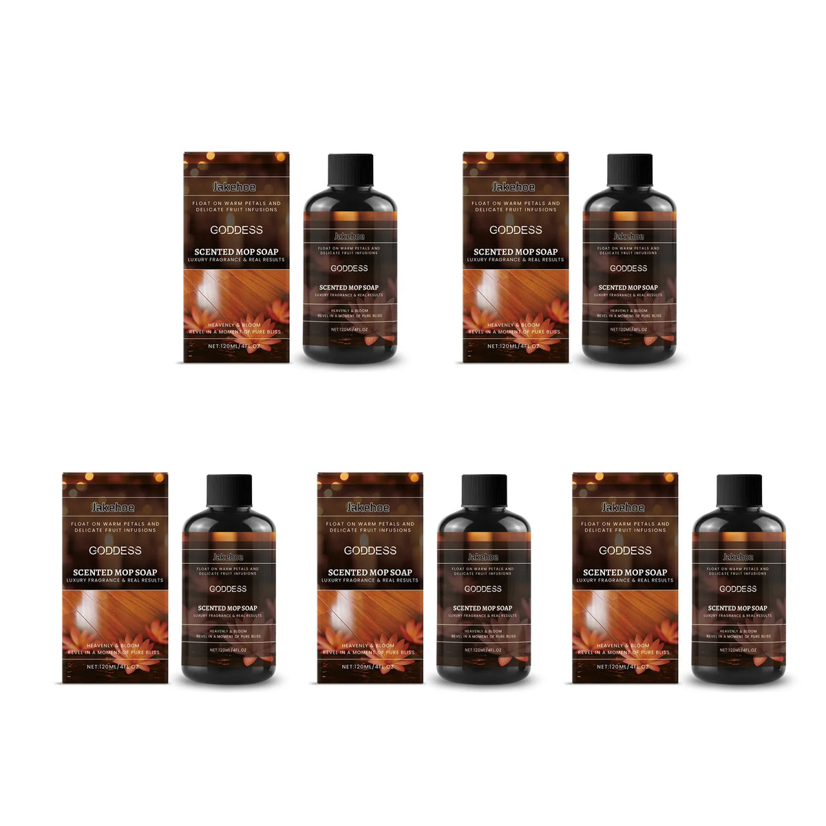 JAKEHOE Multi-Surface Floor Cleaner 120ml – Gloss & Stain Removal Floor Cleaning Solution P3 5pcs