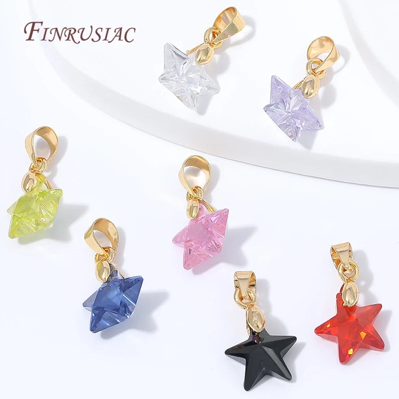18K Gold Plated Crystal Star Pendant Charm – DIY Jewelry Jewelry Making Charm P3