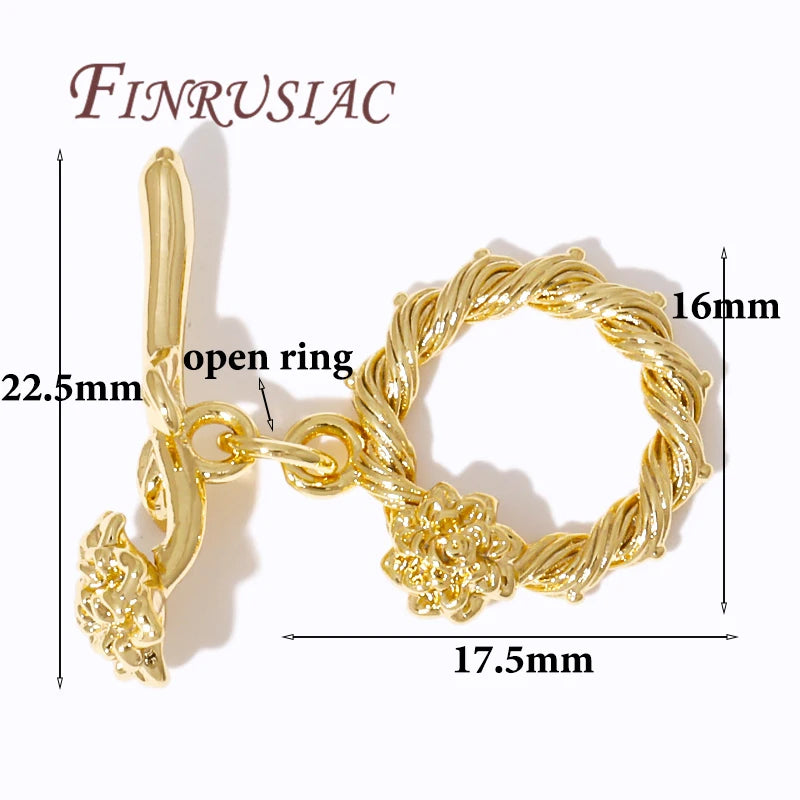 18K Gold Plated OT Toggle Clasp Bracelet Connector Findings Jewelry Clasp Findings P3 18K Real Gold Plated 2 pieces