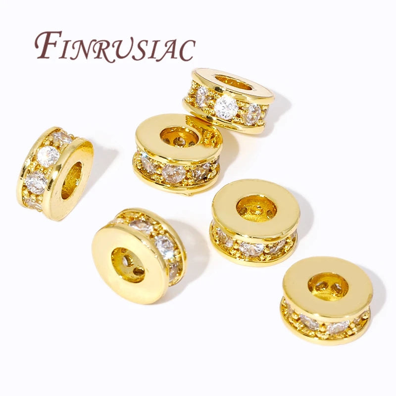 18K Gold Plated Brass Zircon Spacer Beads – DIY Jewelry Making Jewelry Spacer Beads P3