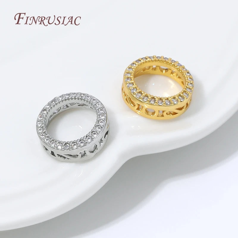 18K Gold Plated Rhinestone Bezel Spacer Beads | DIY Jewelry Jewelry Making Beads P3