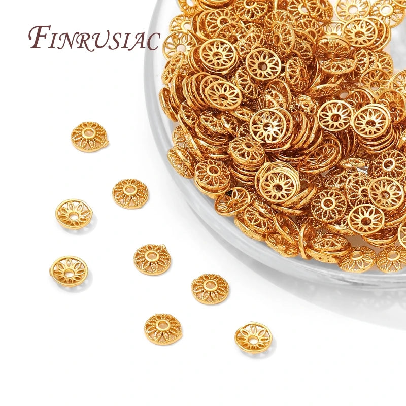 18K Gold Plated Round Bead End Caps 6mm – DIY Jewelry Findings Jewelry Making Findings P3