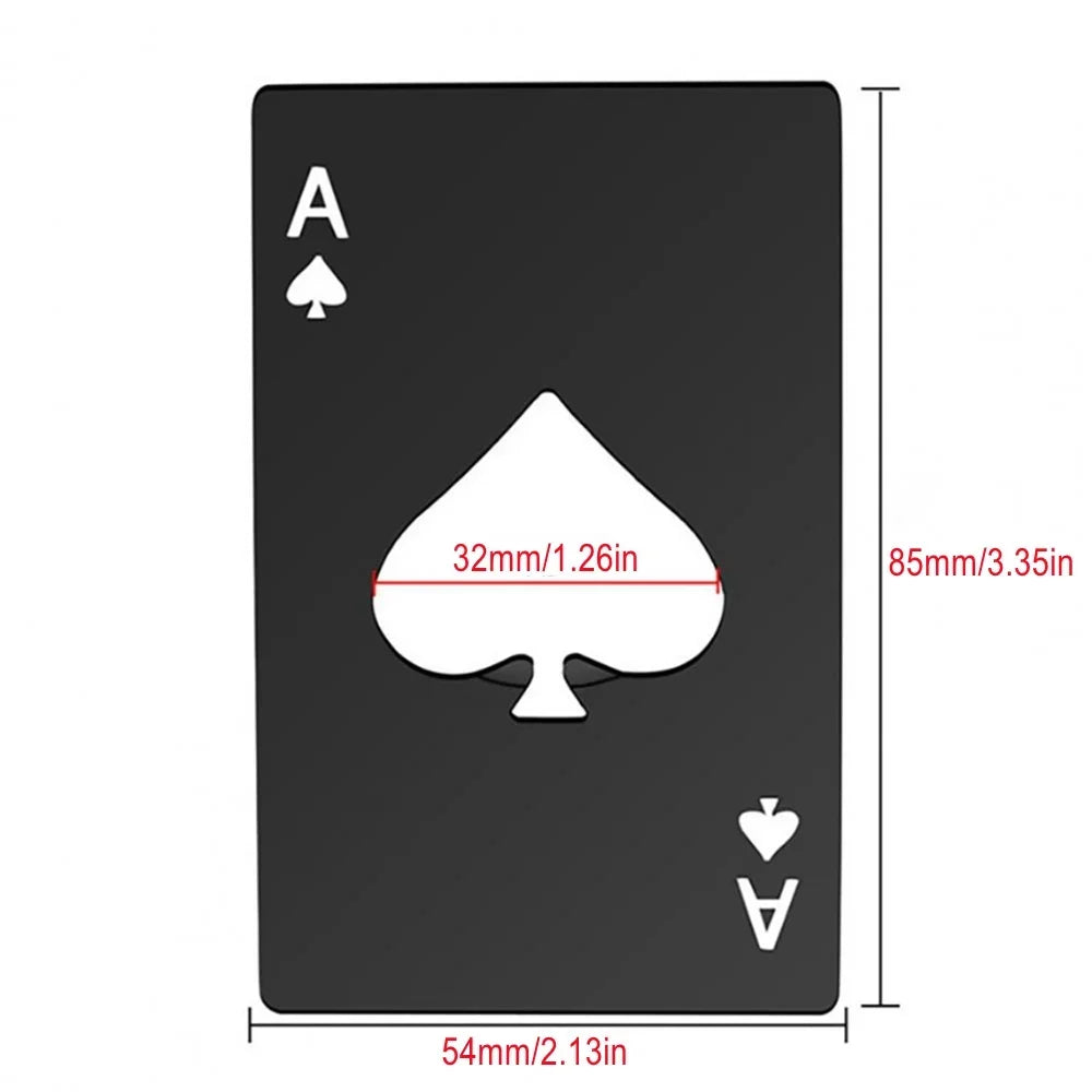 Ace Spade Bottle Opener | Stainless Steel Card-Size Bar Tool Bottle Opener P3