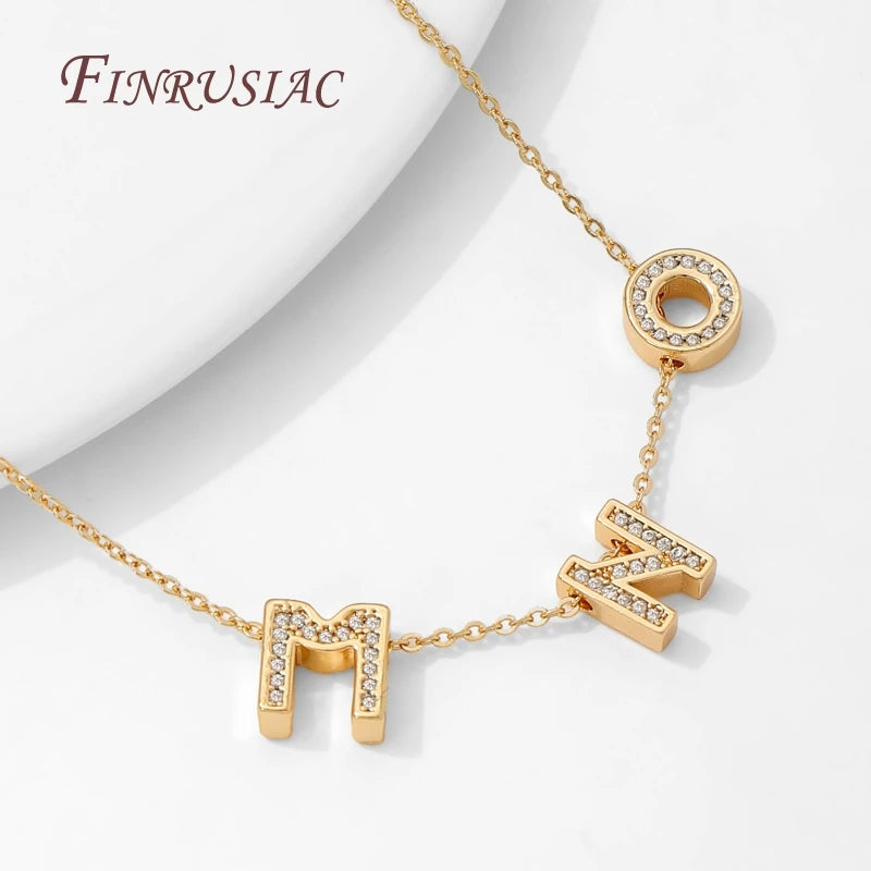 18K Gold Plated CZ Initial Letter Charms A–Z | DIY Jewelry Beads Initial Letter Charms P3