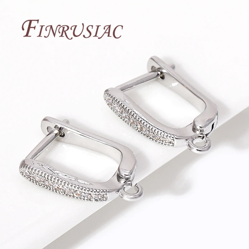 18K Gold Plated Zircon Earring Hook Clasps – DIY Findings Earring Hook Findings P3