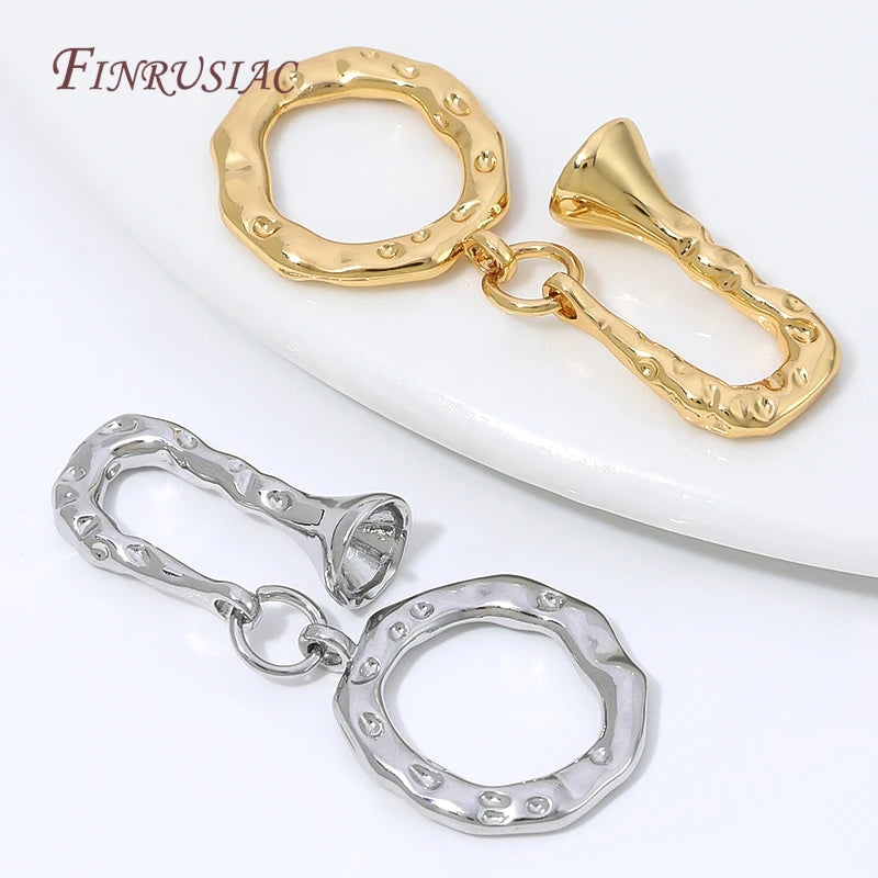 18K Gold Plated Hammered OT Toggle Clasp – DIY Jewelry Finding Jewelry Toggle Clasp P3