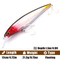 B&U M120F Saltwater Jerkbait Minnow Lure – Bass Pike Wobbler Fishing Lure P3 red black 1pc-120mm-21.3g