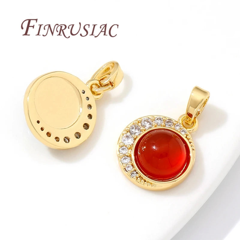 18K Gold Plated Brass Zircon Charm Pendant – DIY Jewelry Jewelry Charm Pendant P3