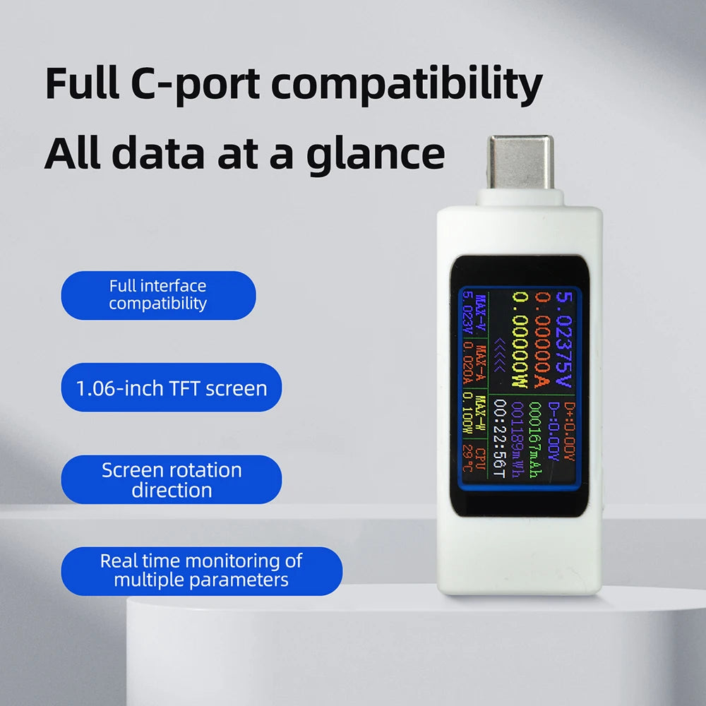 Gaqqee Type-C Bidirectional Charging Tester | Voltmeter Power Meter USB Power Meter P3