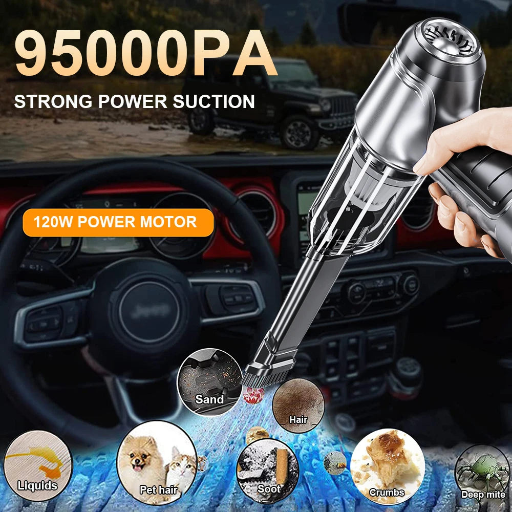 Raugee Cordless Handheld Car Vacuum – Strong Suction, 6+ Nozzles Handheld Vacuum Cleaner P3