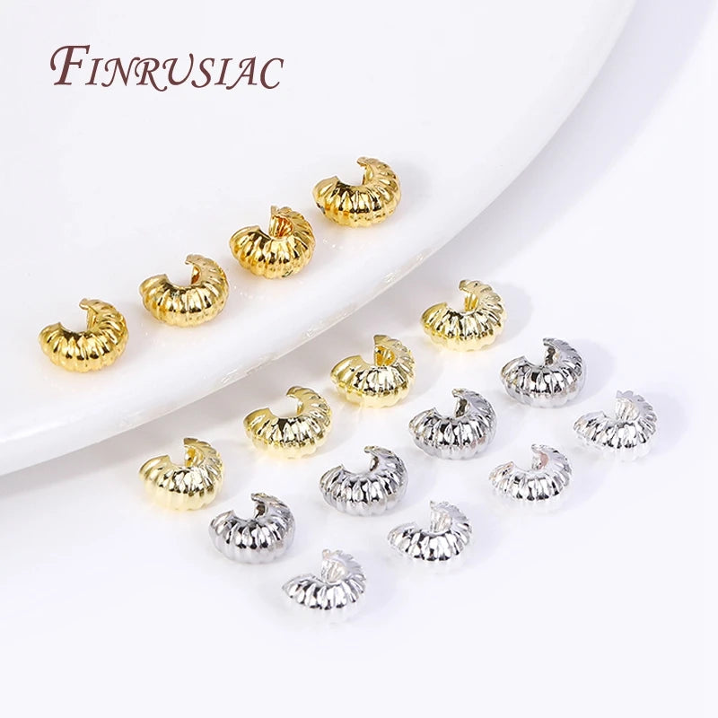 14K/18K Gold Plated 4MM Crimp Bead Covers – DIY Jewelry Findings Crimp Bead Covers P3