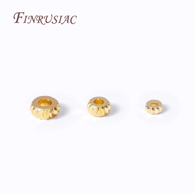 3mm 18K Gold Plated Brass Corrugated Spacer Beads | DIY Jewelry Jewelry Spacer Beads P3