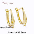 18K Gold Plated Earring Hooks – DIY Ear Wire Findings 20×13mm Earring Findings P3 18K Real Gold Plated 1 pair