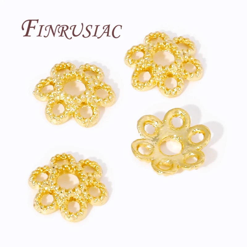 18K Gold Plated Brass Hollow Flower Bead Caps | DIY Jewelry Jewelry Bead Caps P3