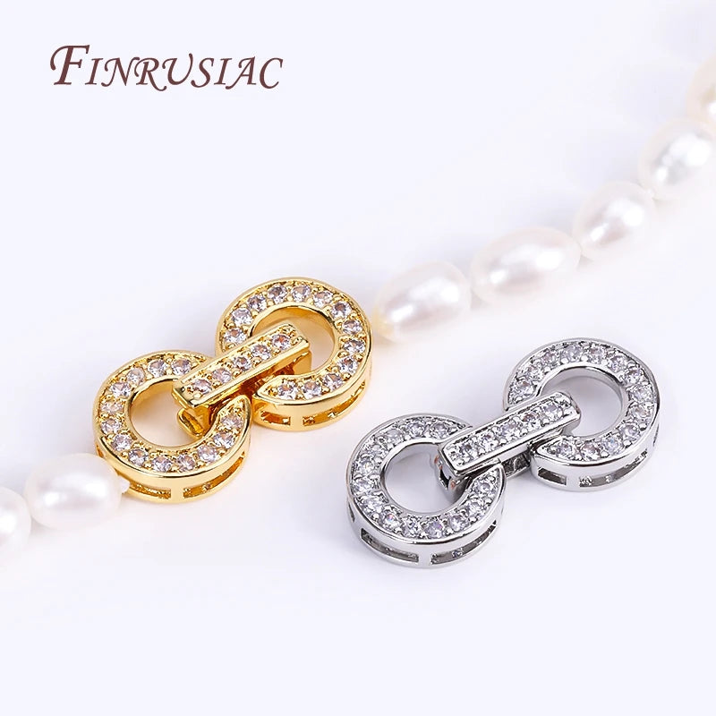 18K Gold Plated Zircon Round Clasp 11x24mm – DIY Jewelry Jewelry Clasp Finding P3