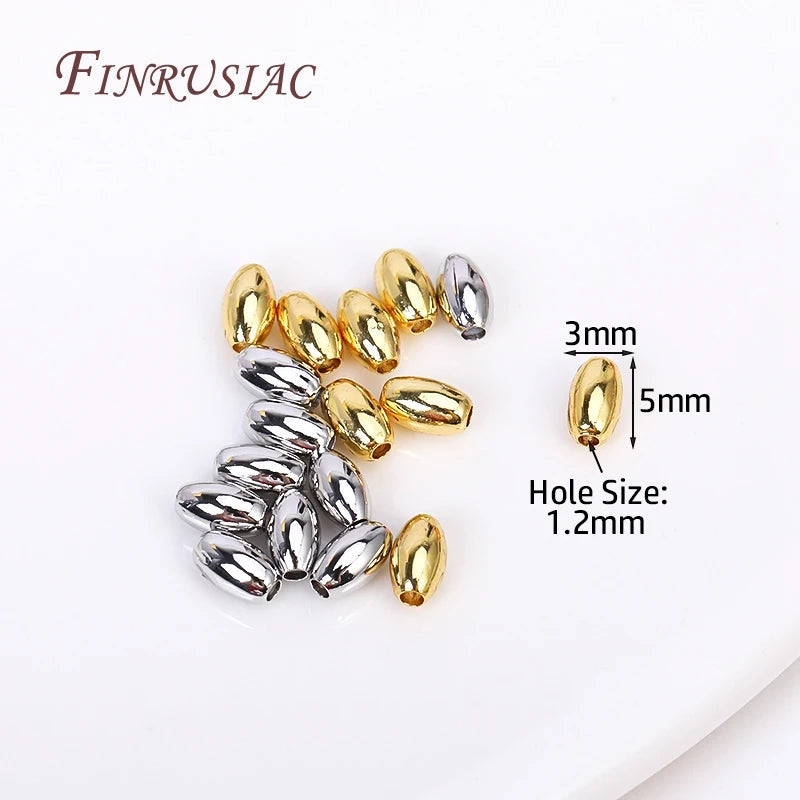 18K Gold Plated Oval Spacer Beads 3x5mm | DIY Jewelry Making Jewelry Spacer Beads P3
