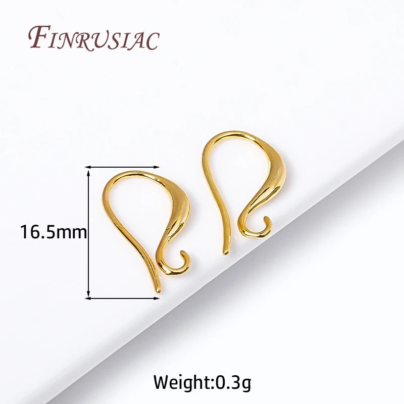 18K Gold Plated Earring Hooks Outside Loop – DIY Ear Wire Earring Findings P3 18K Real gold plated 30 Pieces