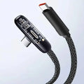 100W 6A USB-C to USB-C Elbow Fast Charging Braided Cable USB-C Charging Cable P3 A 1m