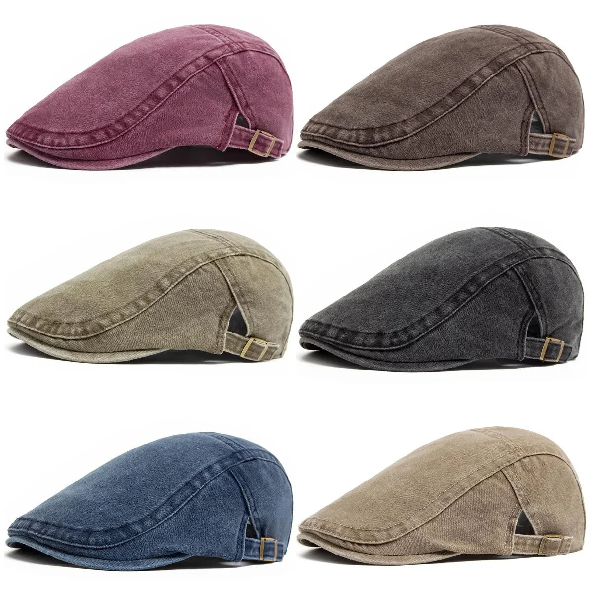 Vintage Washed Denim Beret Hat – Unisex Painter Newsboy Cap Denim Beret Hat P3