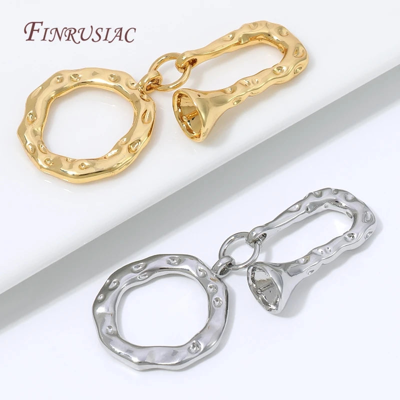 18K Gold Plated Hammered OT Toggle Clasp – DIY Jewelry Finding Jewelry Toggle Clasp P3