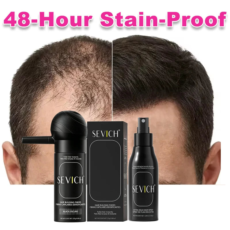 SEVICH Hair Building Fiber Set – 25g Powder + 120ml Spray Hair Building Fiber Set P3 Grey