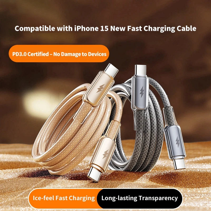6A 100W Braided USB-A to USB-C Fast Charging Cable 480Mbps USB Charging Cable P3