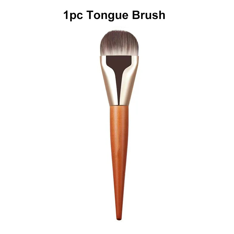 Ultra Thin Foundation & Contour Brush Set | Soft Blending Makeup Brush Set P3 Tongue brush-1pc