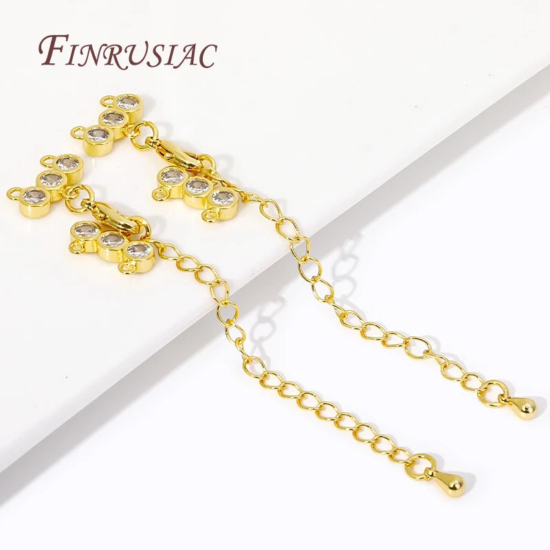 Gold & Rhodium Plated Brass Zircon Lobster Clasp | DIY Jewelry Jewelry Findings P3