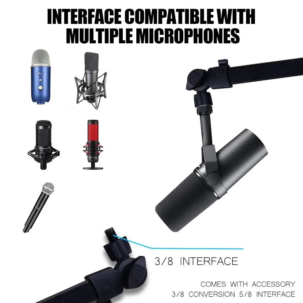 360° Desk Microphone Boom Arm Stand – Gaming & Studio Microphone Boom Arm P3
