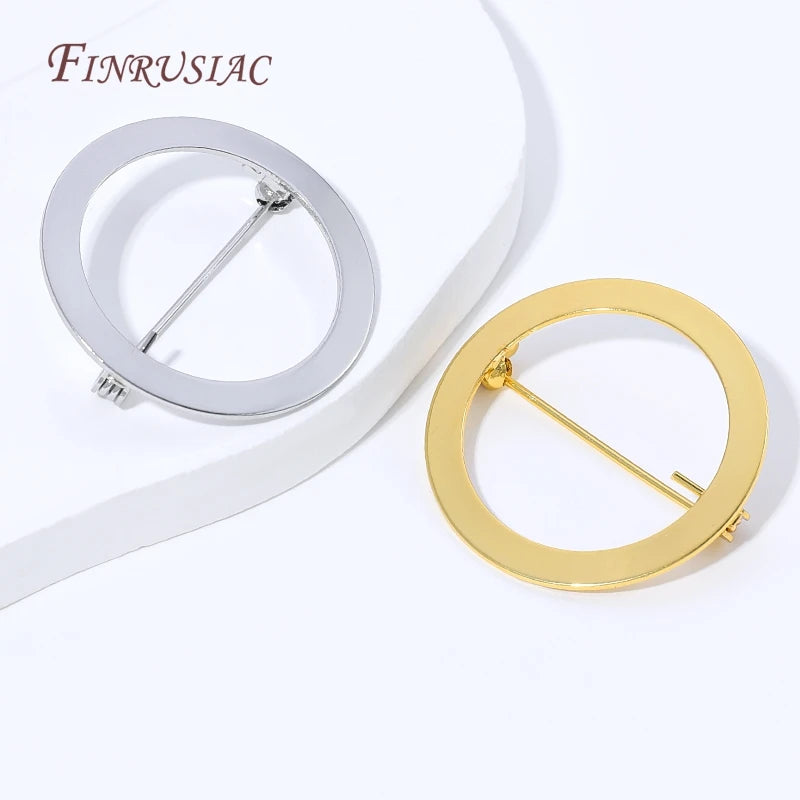 18K Gold Plated Round Brooch Pin Base – DIY Jewelry Finding Brooch Pin Finding P3