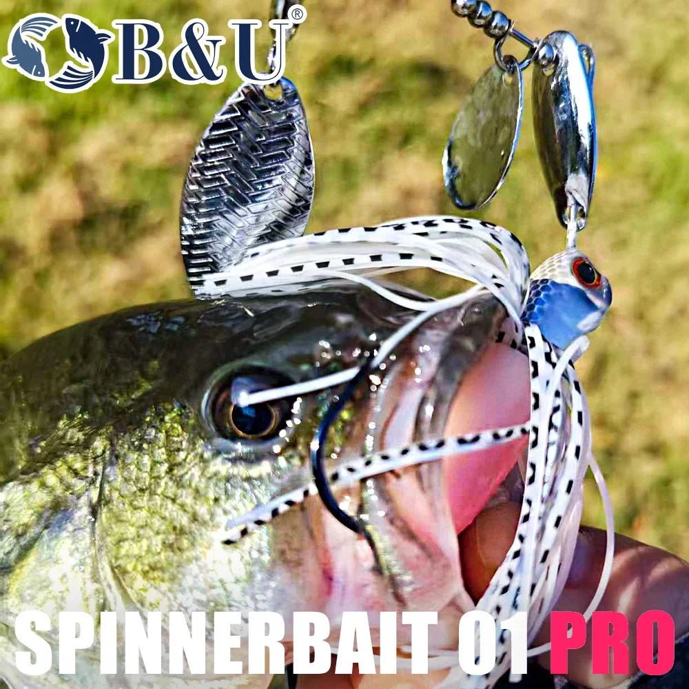 B&U Spinnerbait Metal Blade Lure – Bass Pike Predator Fish Spinnerbait Fishing Lure P3