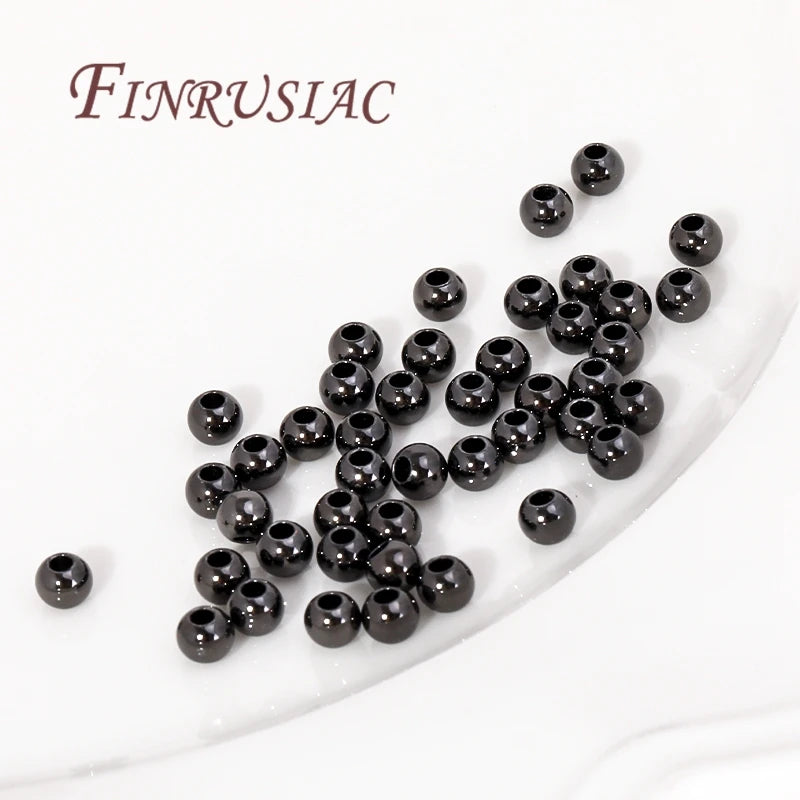 18K Black Gold Round Seamless Spacer Beads 2mm 3mm 4mm – DIY Jewelry Spacer Beads P3