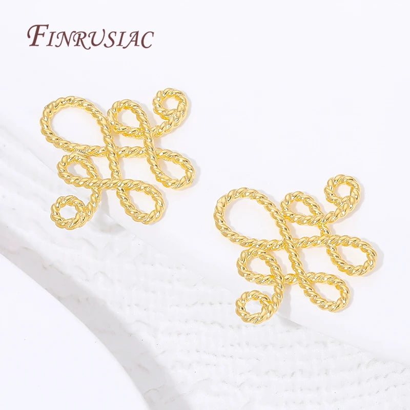 18K Gold Plated Chinese Knot Charm Connectors | DIY Jewelry Jewelry Charm Connectors P3