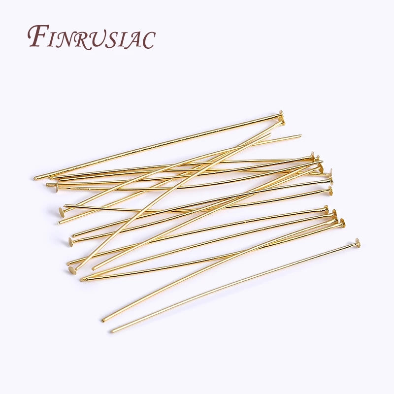 50 Pcs Flat Head Pins – 18K Gold & Silver Plated Jewelry Findings Jewelry Findings Pins P3