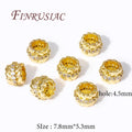 18K Gold Plated Brass Zircon Spacer Beads for DIY Jewelry Jewelry Spacer Beads P3 18K Real Gold Plated 4 pieces