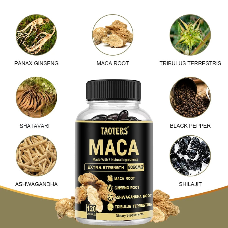 Black Maca Root Capsules – Energy, Stamina & Muscle Support Herbal Supplement P3