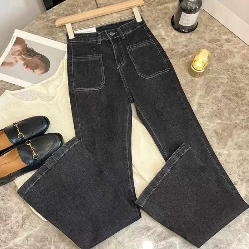 PTKPCC Women's High Waist Flare Jeans | Vintage Loose Denim Flare Denim Jeans P3