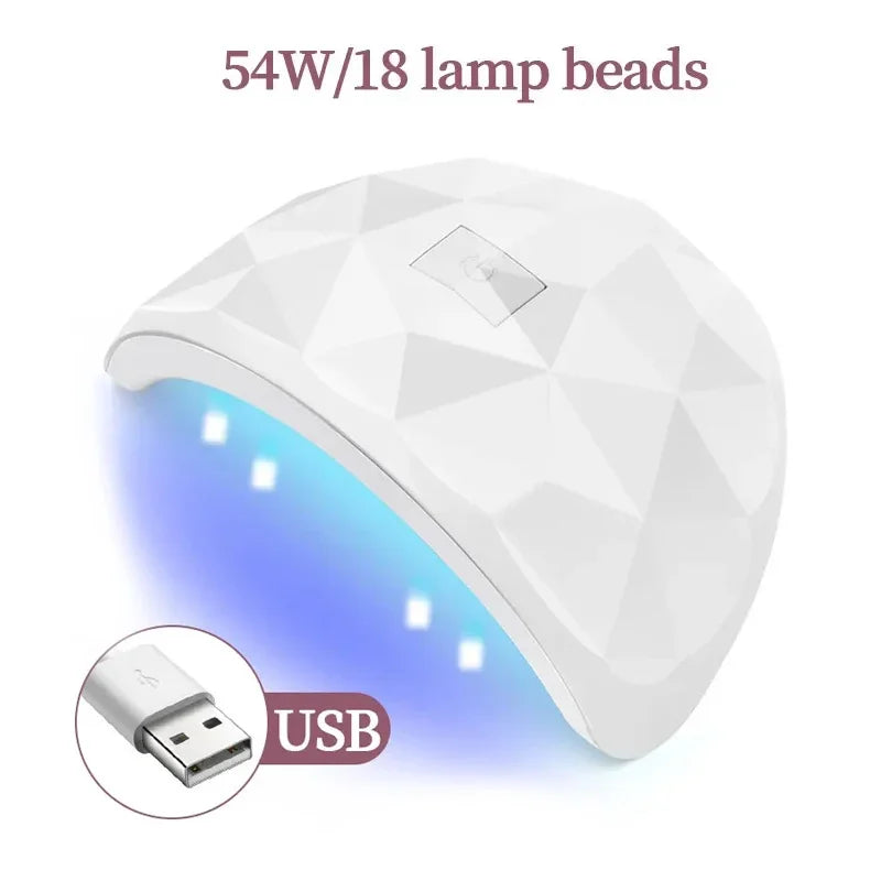 48W UV Gel Nail Curing Lamp – Home & Salon Nail Dryer UV Nail Curing Lamp P3 No Display White USB Type-C