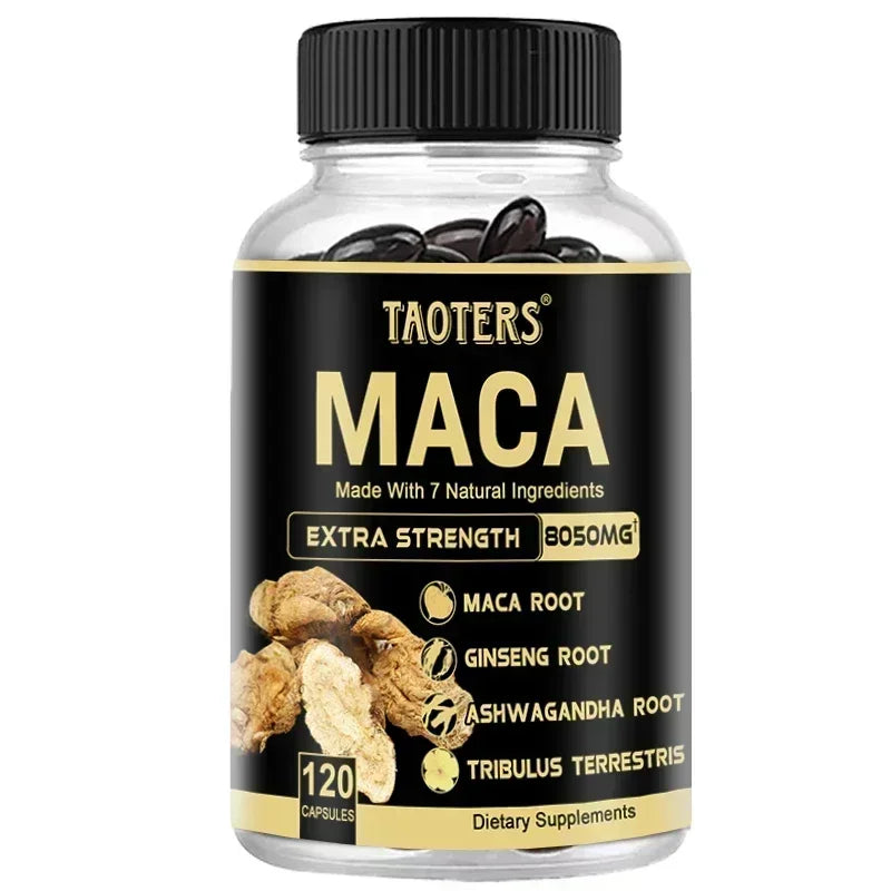 Black Maca Root Capsules – Energy, Stamina & Muscle Support Herbal Supplement P3 120 count-1 bottle