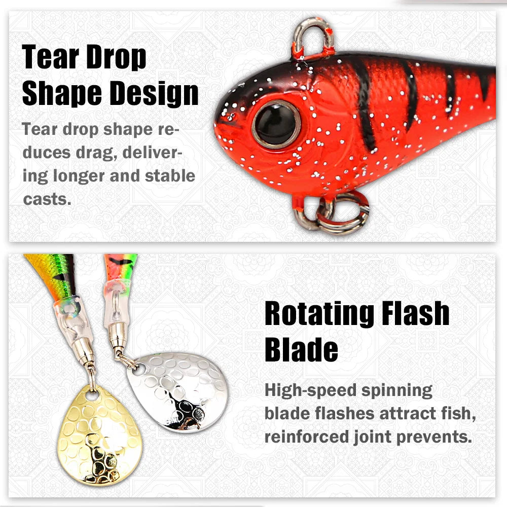 B&U Tail Spinner Fishing Lure – Metal Spoon Blade 6/10/14g Tail Spinner Lure P3