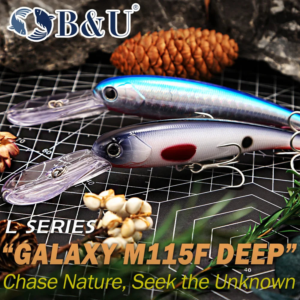 B&U Deep Diver Long Bill Minnow Lure – Pike Zander Perch Deep Diver Fishing Lure P3