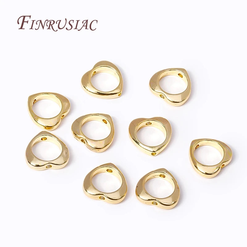 18K Gold Plated Heart Frame Spacer Beads – DIY Jewelry Making Jewelry Making Beads P3