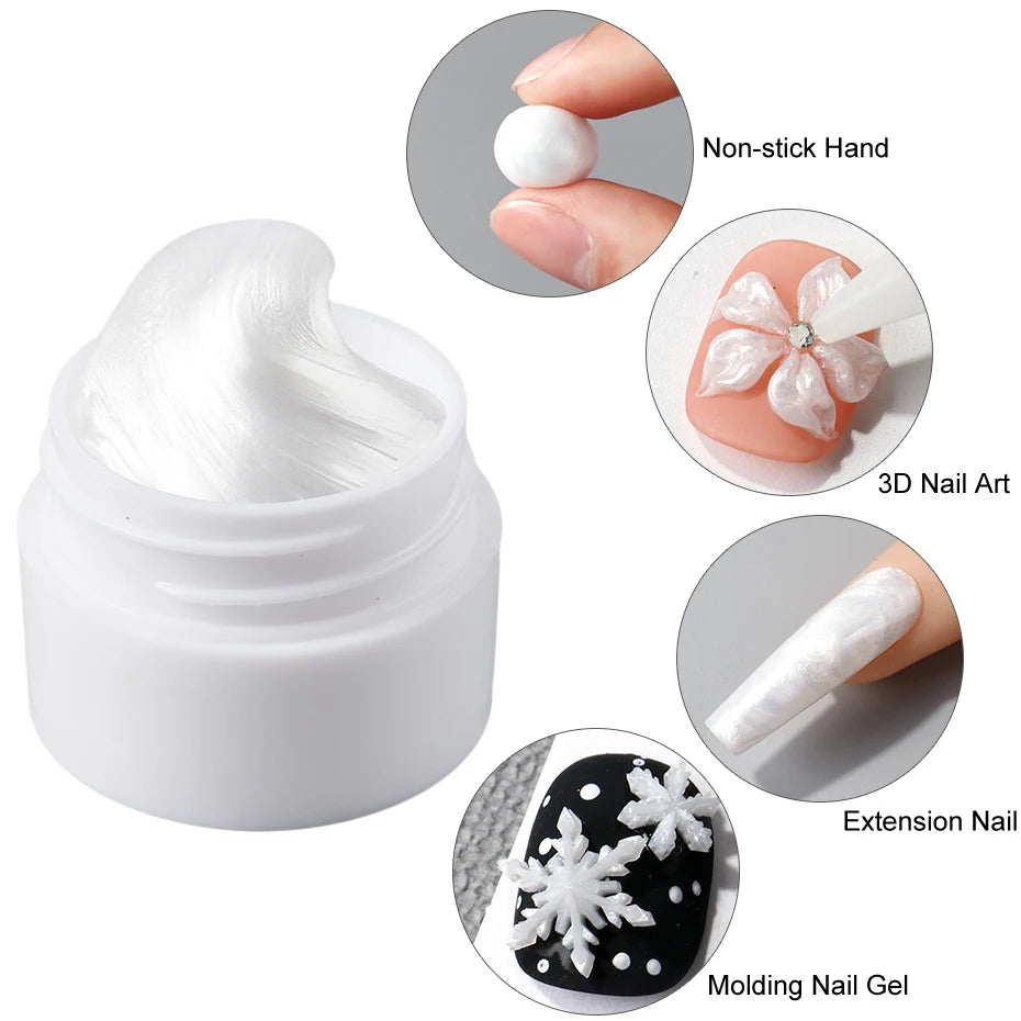 Full Beauty Pearl White 3D Nail Builder Gel Polish 15ml G-511 Nail Builder Gel P3